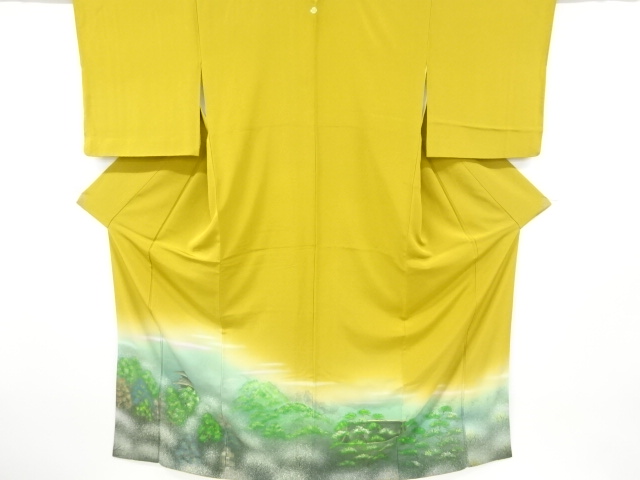 リサイクル　寺塔風景模様一つ紋色留袖